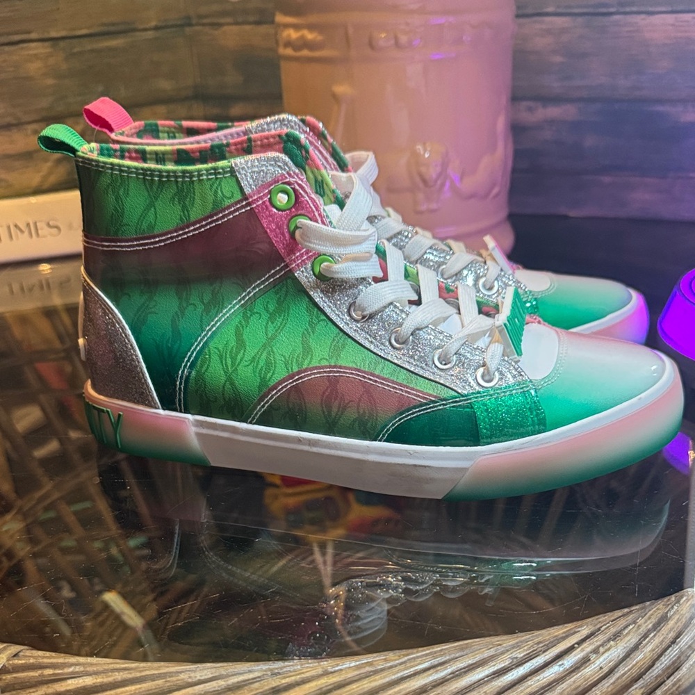 Wicked High-Top Sneakers - Pink, Green, White - Picture 2 of 8
